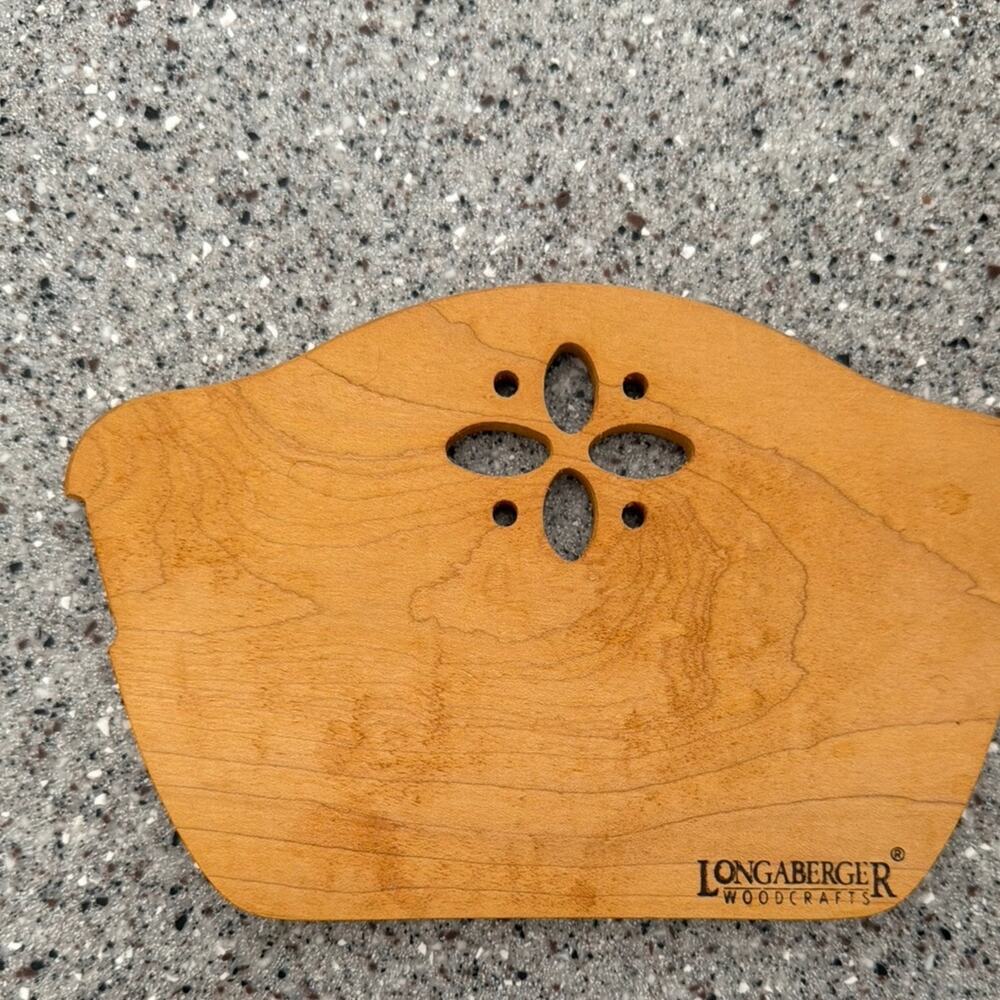 Longaberger Wooden Trivet Cut Out Floral Design Bread Bakery Divider Woodcrafts